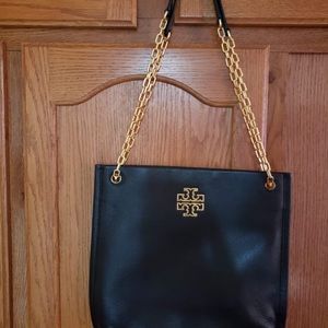 Black Leather Tory Burch Crossbody Purse